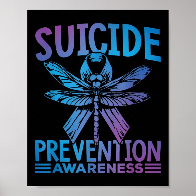 Affiche Ruban sarcelle et violet de sensibilisation à la p (Devant)