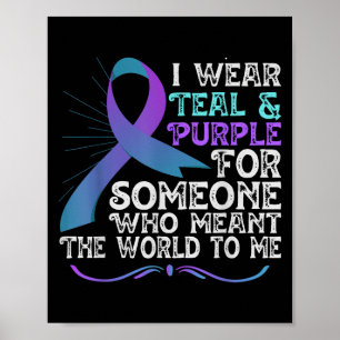 Affiche Ruban sarcelle violet pour la sensibilisation à la