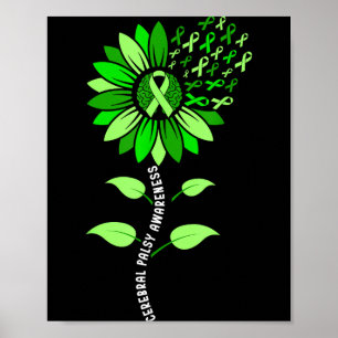 Affiche Ruban vert tournesol infirmité motrice cérébrale i