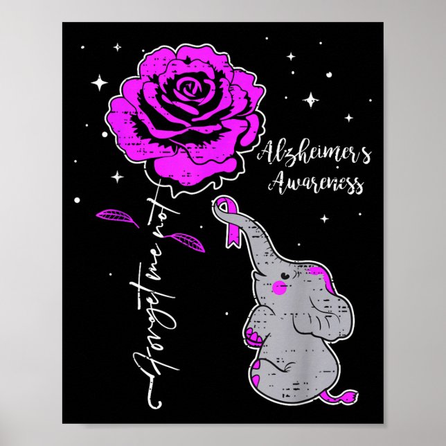 Affiche Ruban Violet de Sensibilisation à Alzheimer pour E (Devant)