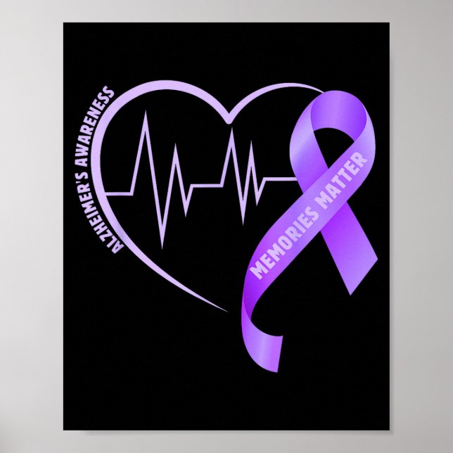 Affiche Ruban violet de sensibilisation à la maladie d'Alz (Devant)