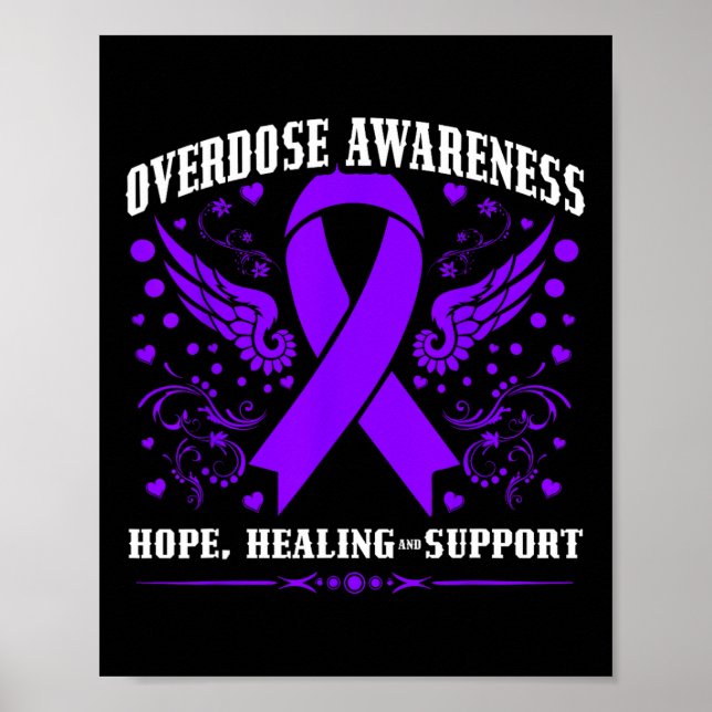 Affiche Ruban Violet de Sensibilisation au Surdosage Dépen (Devant)
