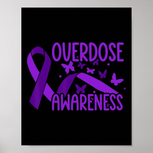 Affiche Ruban Violet de Sensibilisation au Surdosage Dépen (Devant)