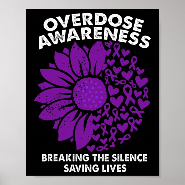 Affiche Ruban Violet de Sensibilisation au Surdosage Dépen (Devant)
