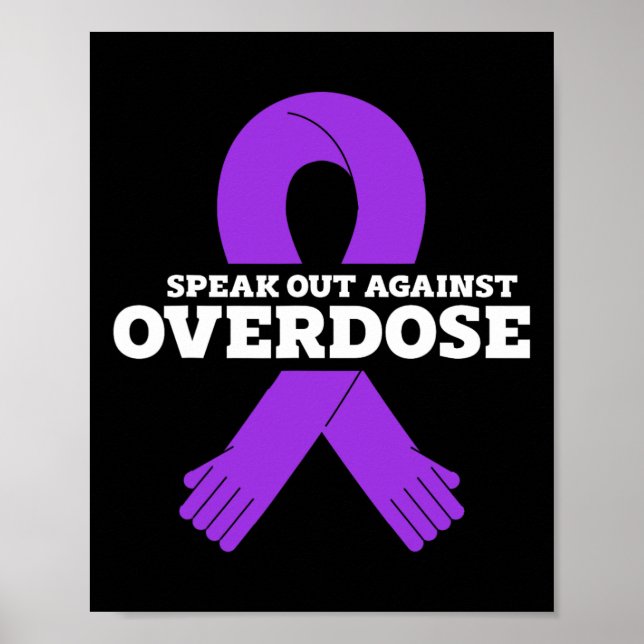 Affiche Ruban Violet de Sensibilisation au Surdosage Dépen (Devant)