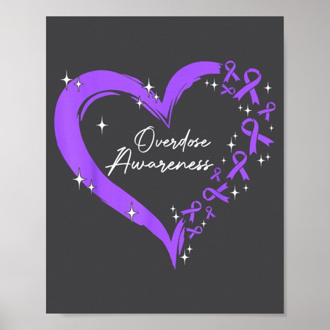 Affiche Ruban Violet de Sensibilisation au Surdosage Dépen (Devant)