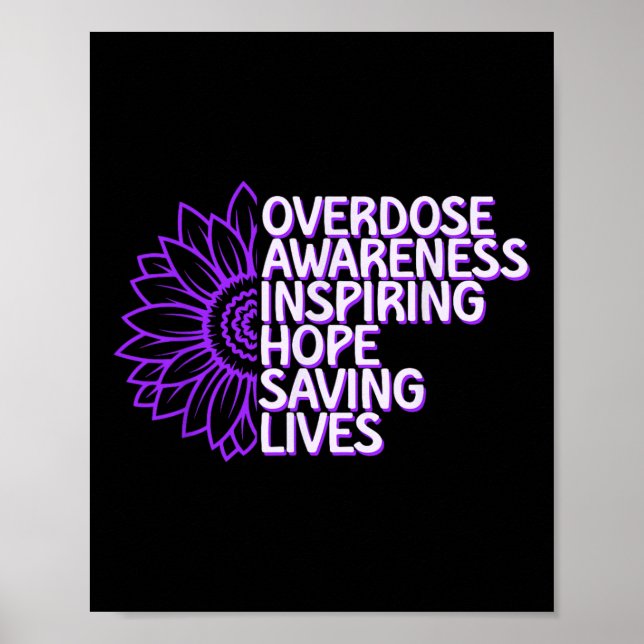 Affiche Ruban Violet de Sensibilisation au Surdosage et à  (Devant)