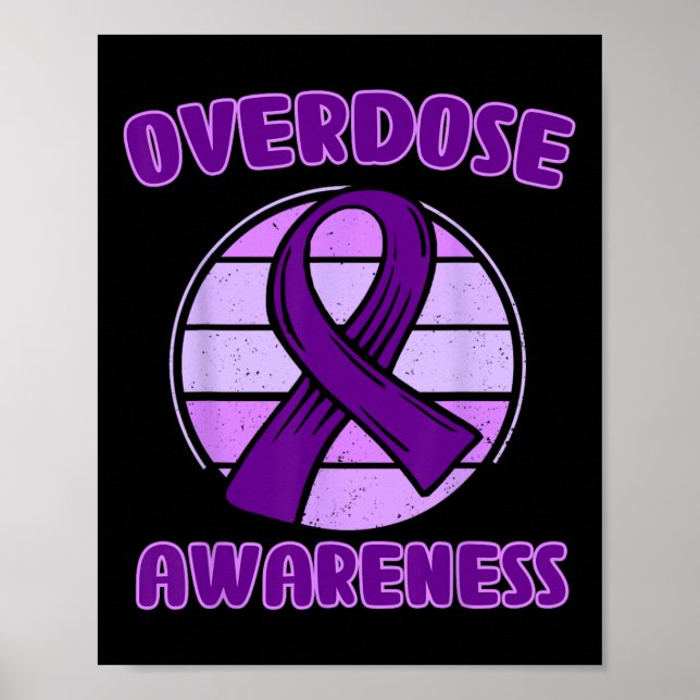 Affiche Ruban Violet de Sensibilisation au Surdosage et à  (Devant)
