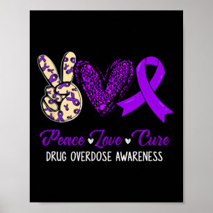 Affiche Ruban Violet Espoir Amour Paix Sensibilisation au