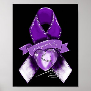 Affiche Ruban violet Graphique de sensibilisation