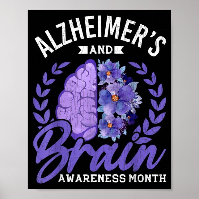 Affiche Ruban Violet Mois de la sensibilisation au cerveau (Devant)