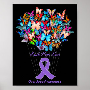 Affiche Ruban Violet Papillon Tournesol Surdosage Sensibil