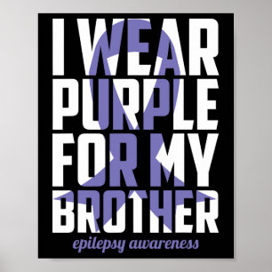 Affiche Ruban Violet Pour Mon Frère Pour la Sensibilisatio