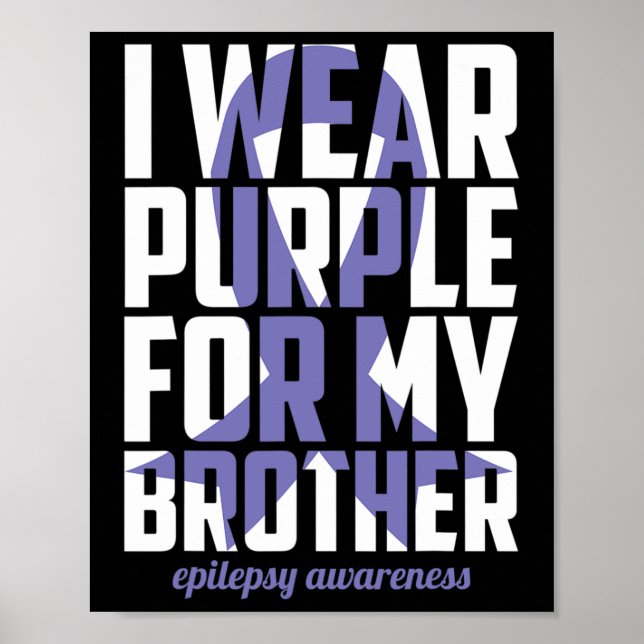 Affiche Ruban Violet Pour Mon Frère Pour la Sensibilisatio (Devant)
