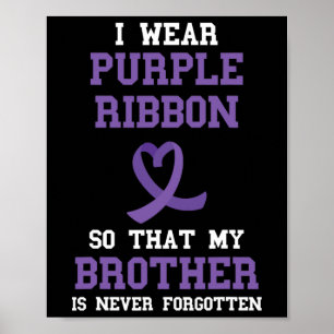 Affiche Ruban Violet Pour Mon Frère Sensibilisation À La S