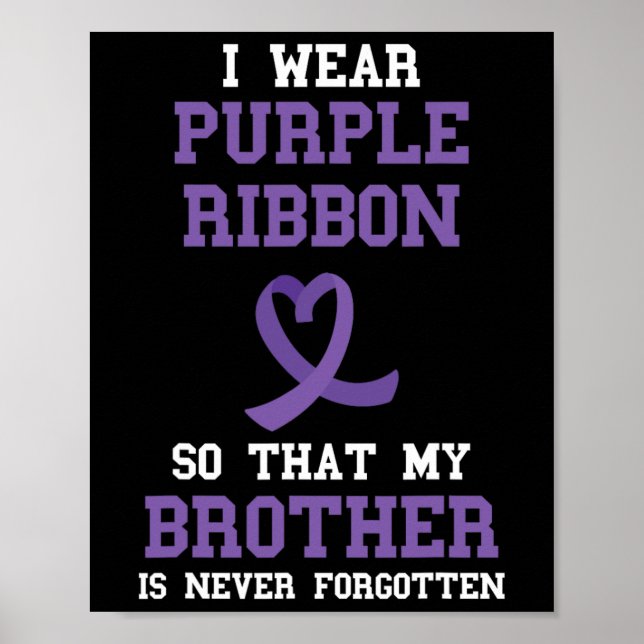 Affiche Ruban Violet Pour Mon Frère Sensibilisation À La S (Devant)