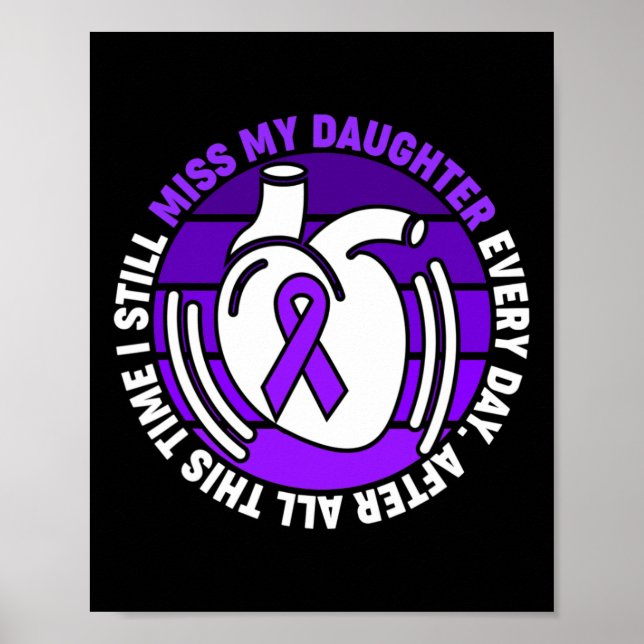 Affiche Ruban Violet Surdosage Sensibilisation Fille Manqu (Devant)