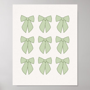 Affiche Rubans Vert Pastel Coquette