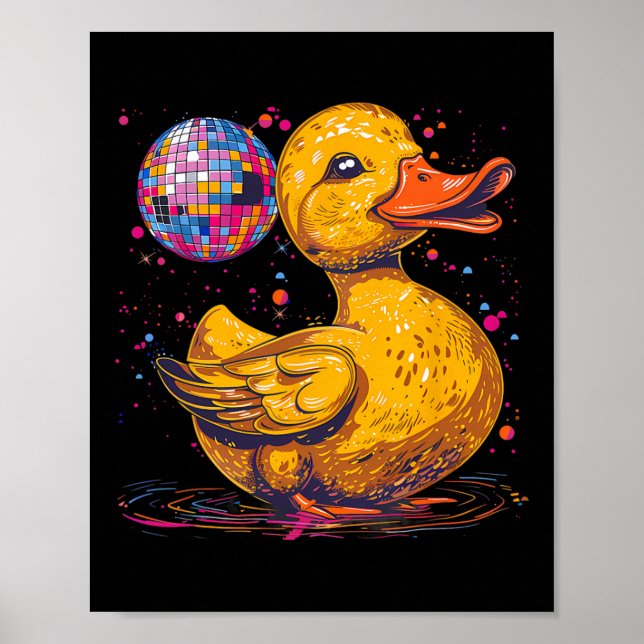 Affiche Rubber Duck Disco Ball Art Dancing Rubber Duck (Devant)