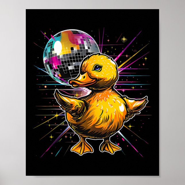 Affiche Rubber Duck Disco Dancing Disco Ball Musique Rubbe (Devant)