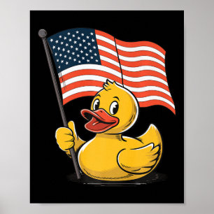 Affiche Rubber Duck Usa Drapeau Fête de l'Indépendance Bai