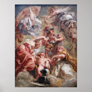 Affiche Rubens - Angleterre, Ecosse, Minerva & Cupid