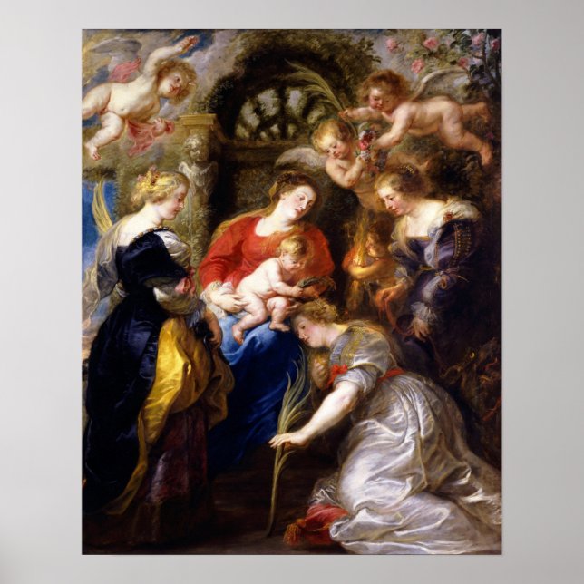 Affiche Rubens - Crowning Of Saint Catherine (Devant)