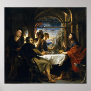 Affiche Rubens - Dîner À Emmaus 1638