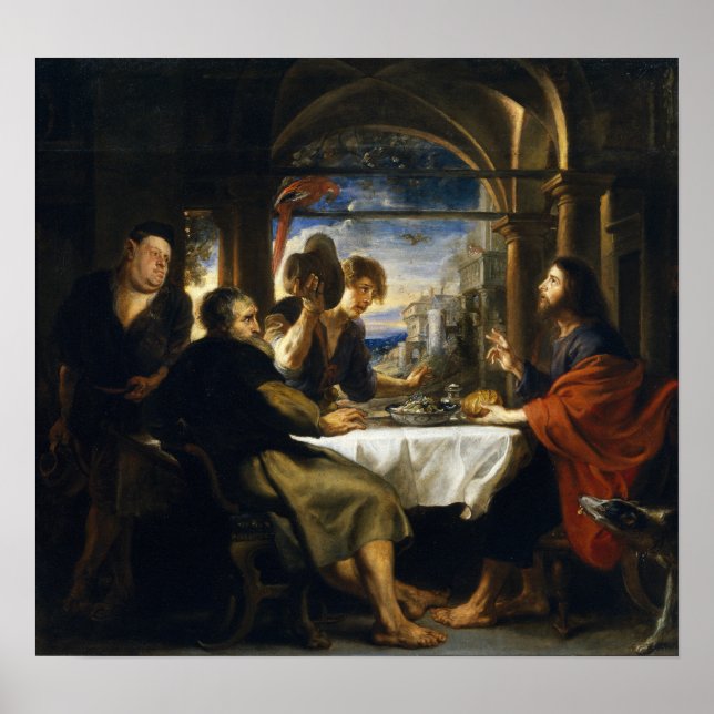 Affiche Rubens - Dîner À Emmaus 1638 (Devant)