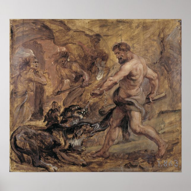 Affiche Rubens - Hercule et Cerbère, 1636 (Devant)