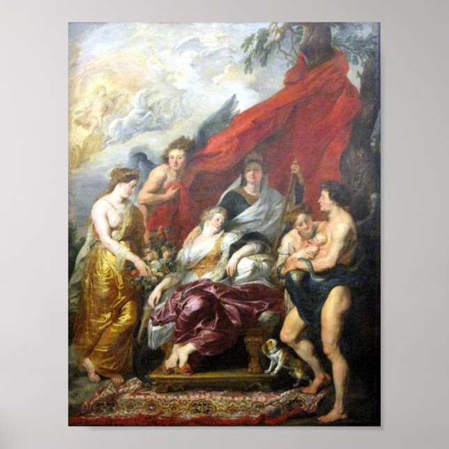 Affiche Rubens - Naissance du Dauphin à Fontainebleau (Devant)