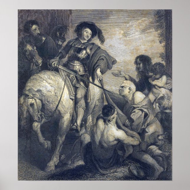 Affiche Rubens - St Martin divise Son Cloak (Devant)