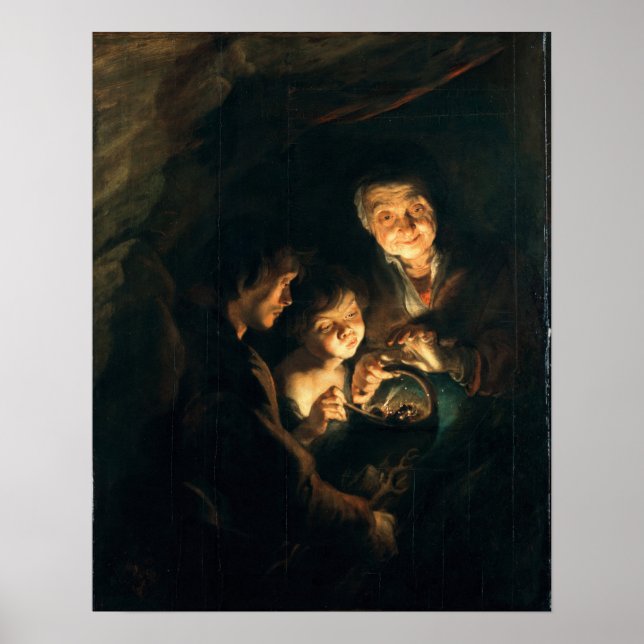 Affiche Rubens - Vieille Femme Avec Panier De Charbon (Devant)
