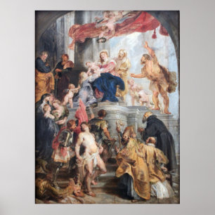 Affiche Rubens - Vierge et enfant avec saints