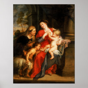 Affiche Rubens - Vierge et enfant avec Sts Elizabeth & Joh