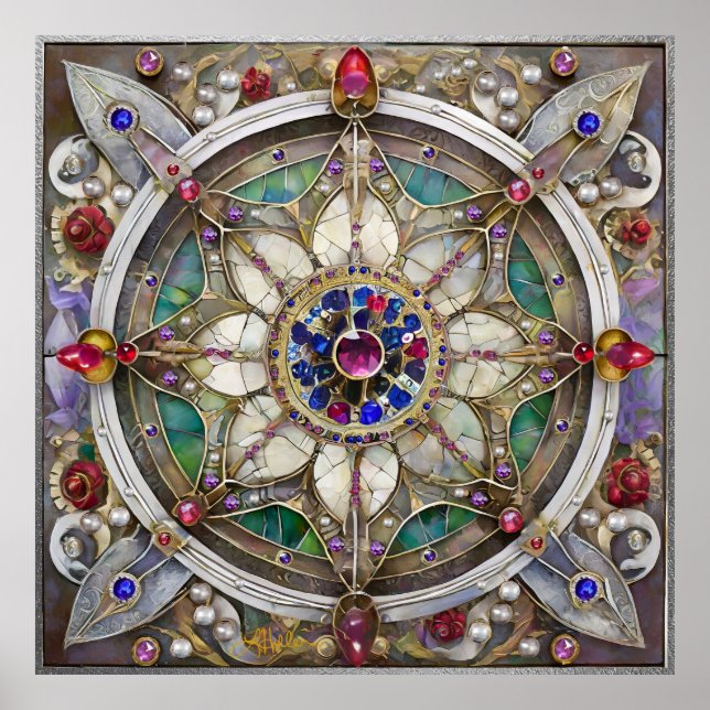 Affiche Ruby, Amethyst, Sapphire et Pearl Mandala (Devant)