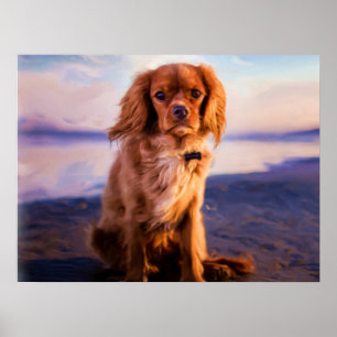 Affiche Ruby Cavalier King Charles Spaniel Chien Chien Chi