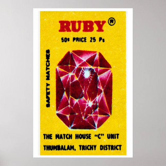 Affiche Ruby Gem - Matchbox Print - Aesthetic Wall Art (Devant)