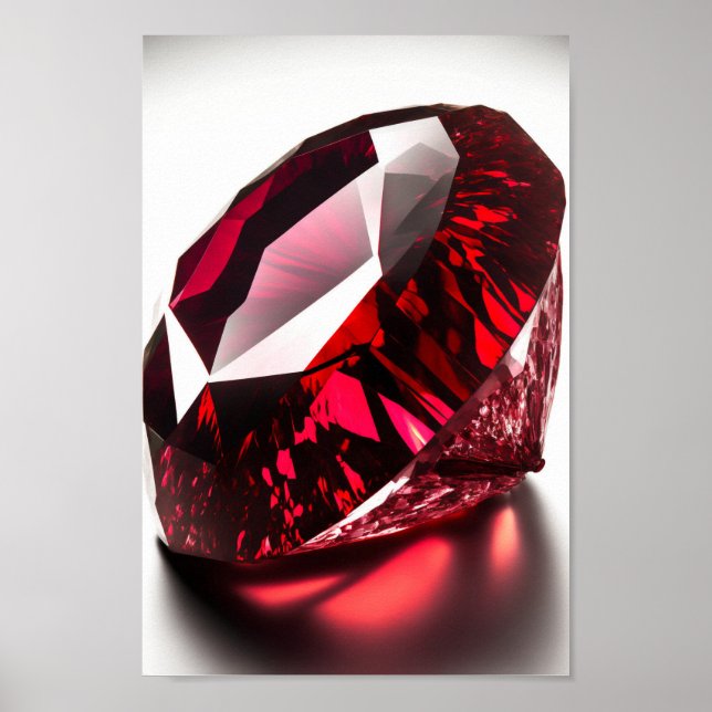 Affiche Ruby gemstone macro closeup photo (Devant)