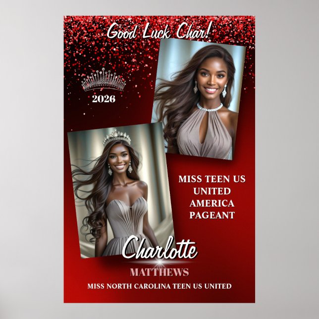 Affiche Ruby Glimmer Pageant Titleholder Door Banner (Devant)