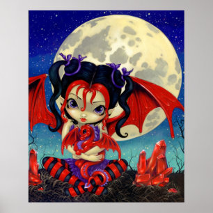Affiche Ruby Moon ART IMPRIMER Ruby Dragonale Dragon Fée