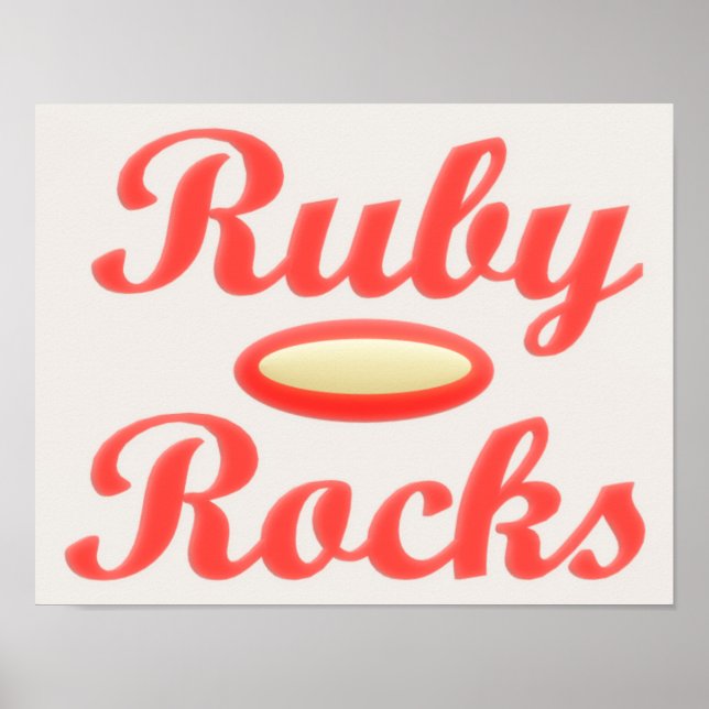 Affiche Ruby Rocks design rouge et crème moelleuse (Devant)