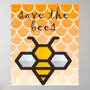 Affiche ruche sauver les abeilles