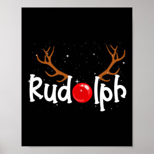 Affiche Rudolph le nez rouge rennes Noël amusant