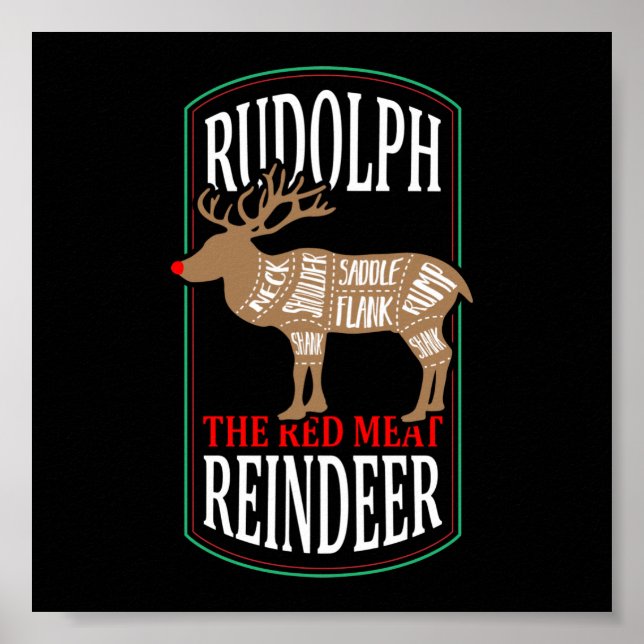 Affiche Rudolph le Renne à Viande Rouge (Devant)