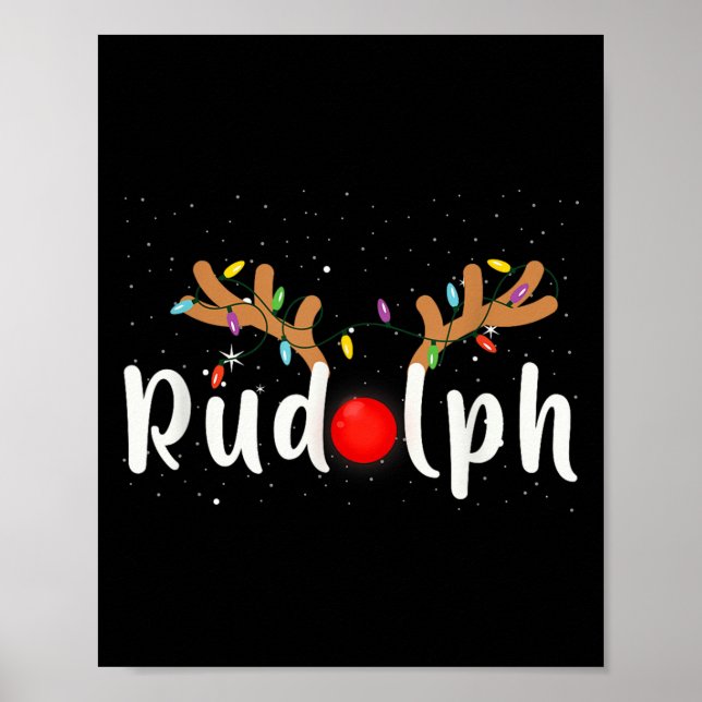 Affiche Rudolph Red Nose Funny Kids Reindeer Christmas Lig (Devant)