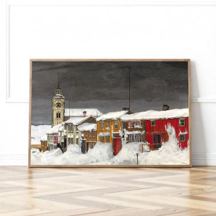 Affiche Rue à Røros en hiver (1903)