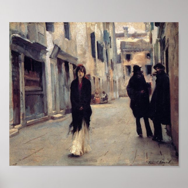 Affiche Rue à Venise (Elegant Woman) (Chanteur Sargent) (Devant)