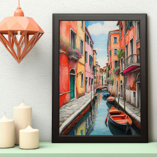 Affiche Rue aquarelle à Venise Portrait