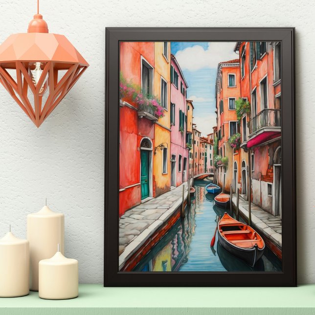 Affiche Rue aquarelle à Venise Portrait (Créateur téléchargé)